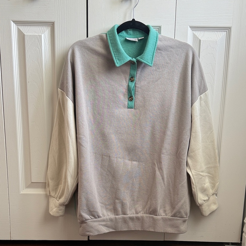 Noisy May Colorblock Polo Sweatshirt